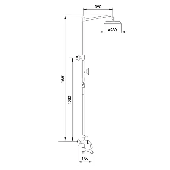 Душевая система с тропическим душем и смесителем Rose R0236H, изображение 2