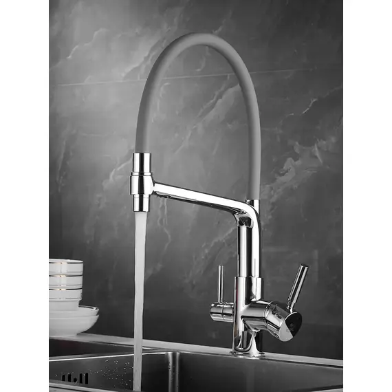 Смеситель для кухни с гибким изливом и фильтром Rose R658, изображение 2