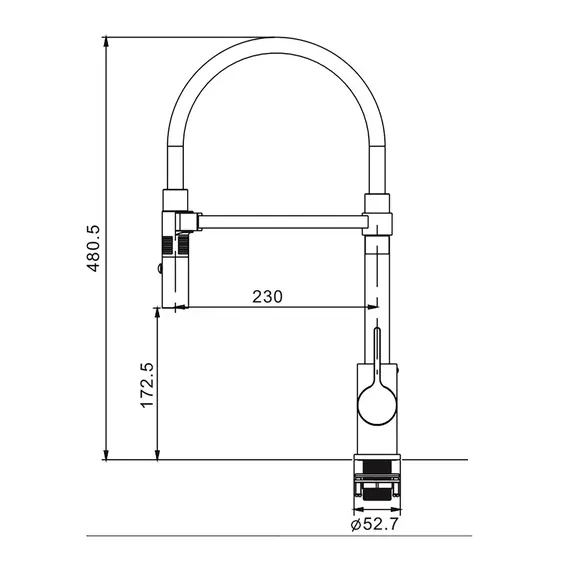 Смеситель для кухни с гибким изливом и душем Rose R133, изображение 30