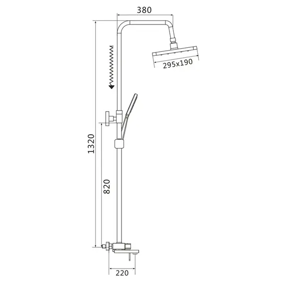 Душевая система с тропическим душем и смесителем Shevanik S8236T, изображение 30
