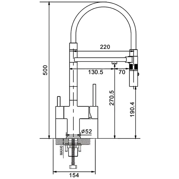 Смеситель для кухни с гибким изливом и фильтром Rose R958, изображение 30