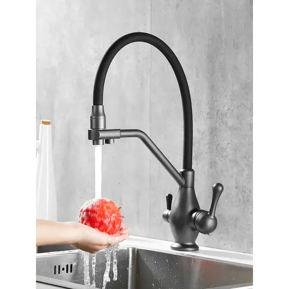 Смеситель для кухни с гибким изливом и фильтром Rose R858Y, изображение 3