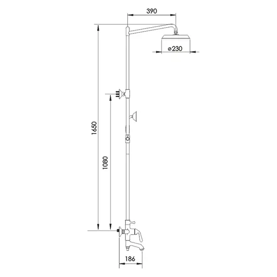 Душевая система с тропическим душем и смесителем Rose R0236E, изображение 3