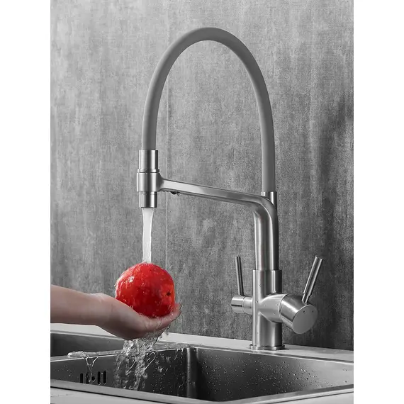 Смеситель для кухни с гибким изливом и фильтром Rose R658L, изображение 3