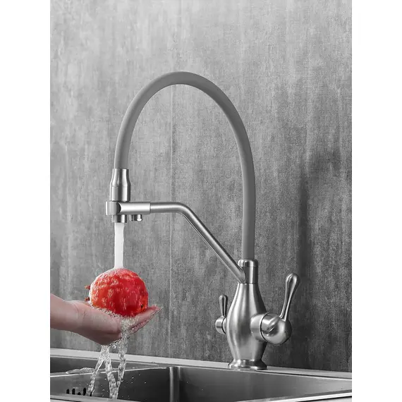 Смеситель для кухни с гибким изливом и фильтром Rose R858L, изображение 3