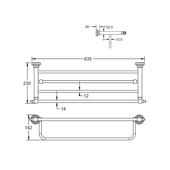 Полка для полотенец Rose RG1108Q, изображение 3