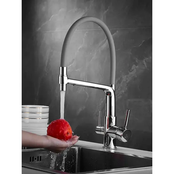 Смеситель для кухни с гибким изливом и фильтром Rose R658, изображение 3