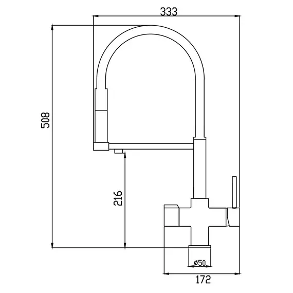 Смеситель для кухни с гибким изливом и фильтром Rose R758, изображение 3