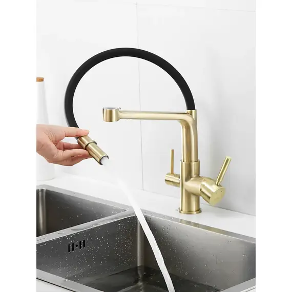 Смеситель для кухни с гибким изливом и фильтром Rose R658Q, изображение 3