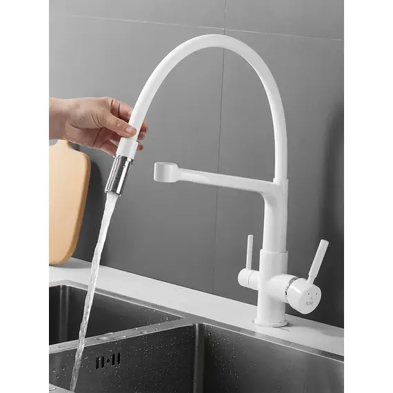 Смеситель для кухни с гибким изливом и фильтром Rose R658C, изображение 4