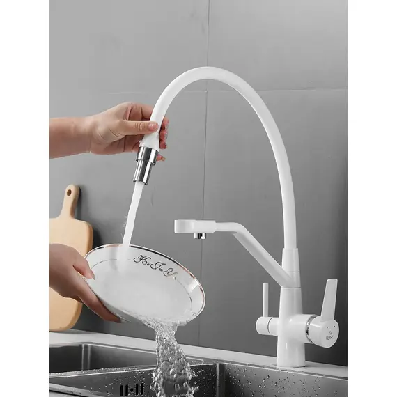 Смеситель для кухни с гибким изливом и фильтром Rose R558C, изображение 4