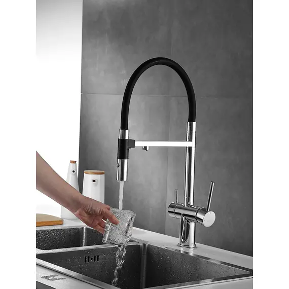 Смеситель для кухни с гибким изливом и фильтром Rose R958, изображение 4