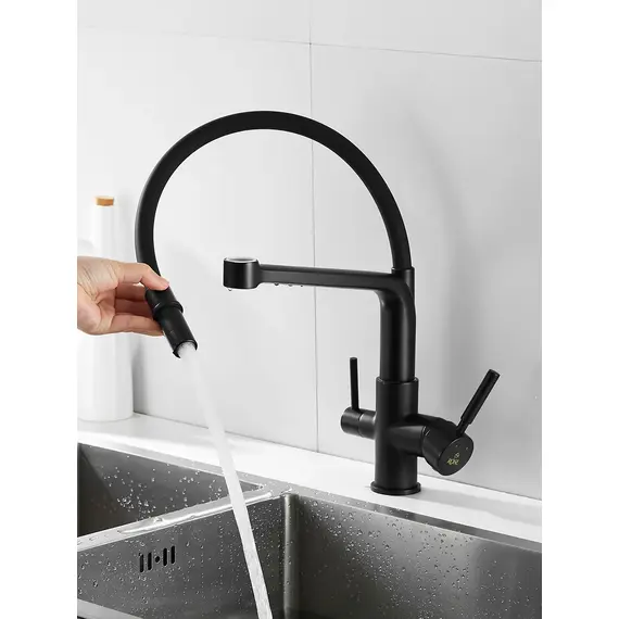 Смеситель для кухни с гибким изливом и фильтром Rose R658H, изображение 4