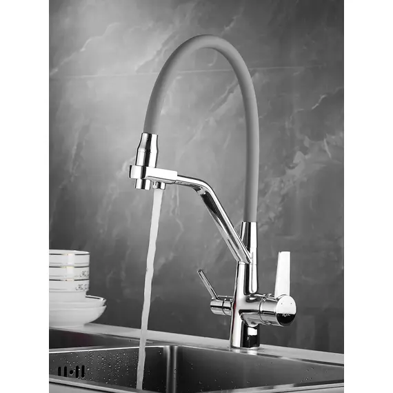 Смеситель для кухни с гибким изливом и фильтром Rose R558, изображение 5