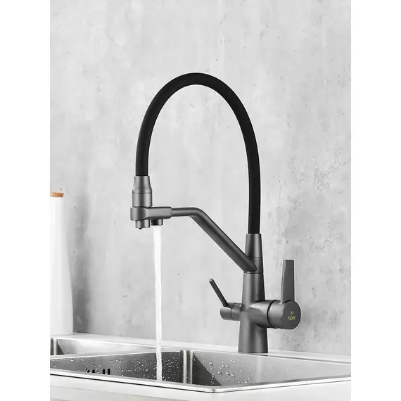 Смеситель для кухни с гибким изливом и фильтром Rose R558Y, изображение 5