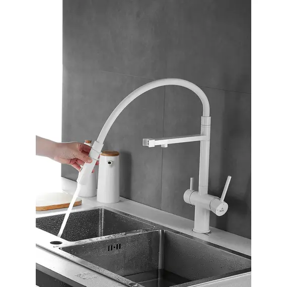 Смеситель для кухни с гибким изливом и фильтром Rose R958C, изображение 5