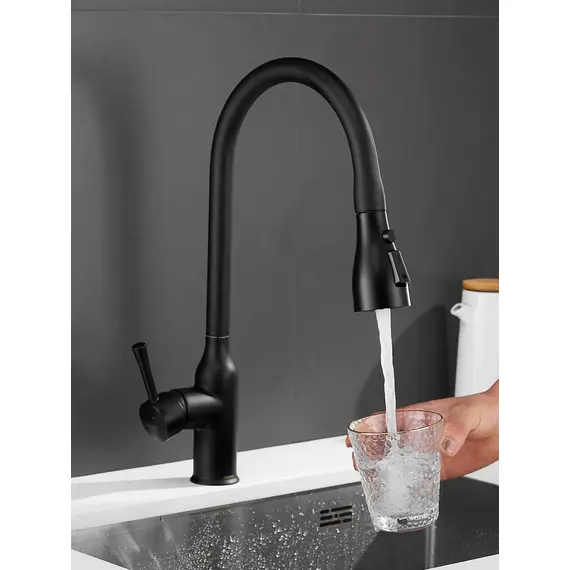 Однорычажный смеситель для кухни с выдвижной лейкой Shevanik S163H, изображение 5