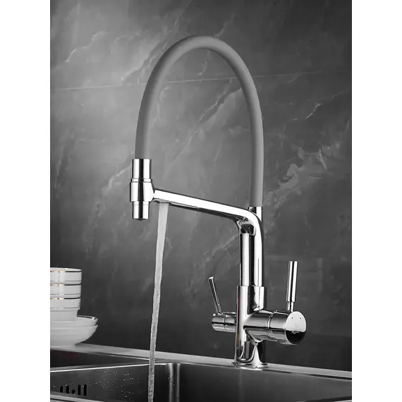 Смеситель для кухни с гибким изливом и фильтром Rose R658, изображение 6