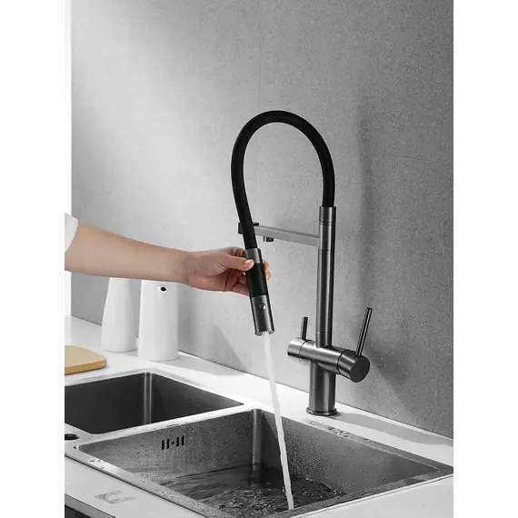 Смеситель для кухни с гибким изливом и фильтром Rose R958T, изображение 6