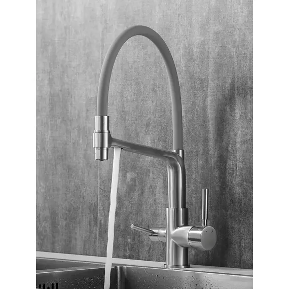 Смеситель для кухни с гибким изливом и фильтром Rose R658L, изображение 6