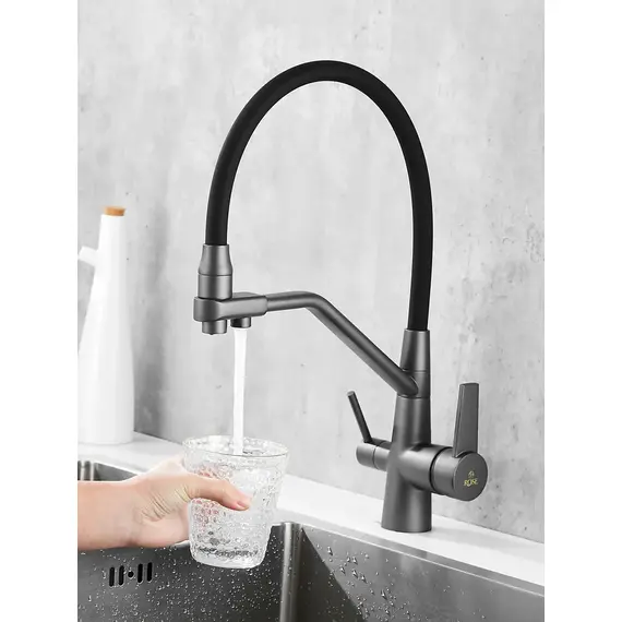 Смеситель для кухни с гибким изливом и фильтром Rose R558Y, изображение 6