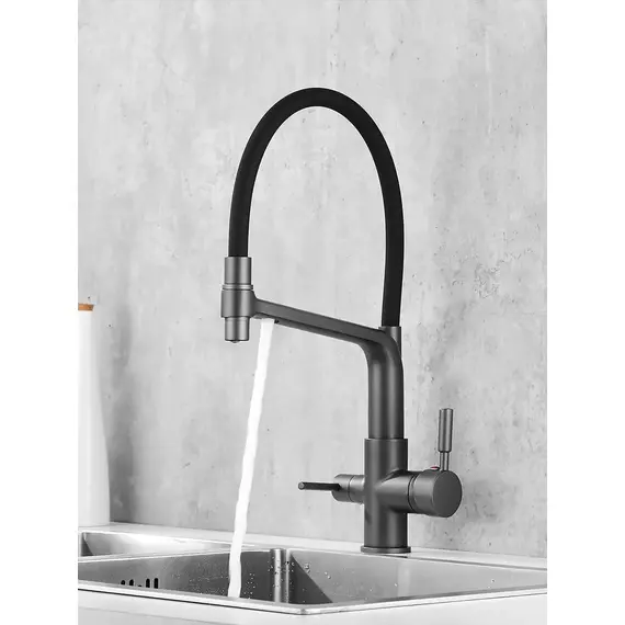 Смеситель для кухни с гибким изливом и фильтром Rose R658Y, изображение 6