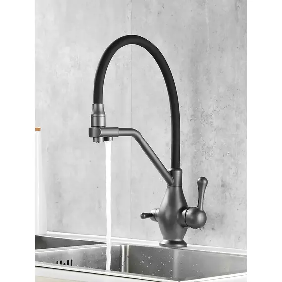 Смеситель для кухни с гибким изливом и фильтром Rose R858Y, изображение 6