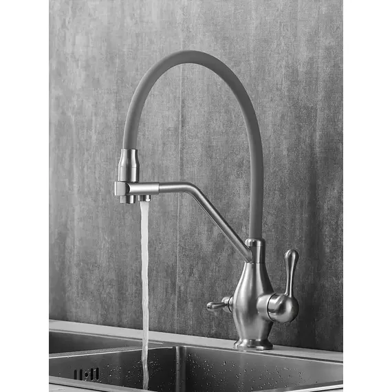 Смеситель для кухни с гибким изливом и фильтром Rose R858L, изображение 6