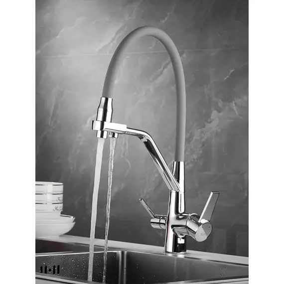 Смеситель для кухни с гибким изливом и фильтром Rose R558, изображение 7