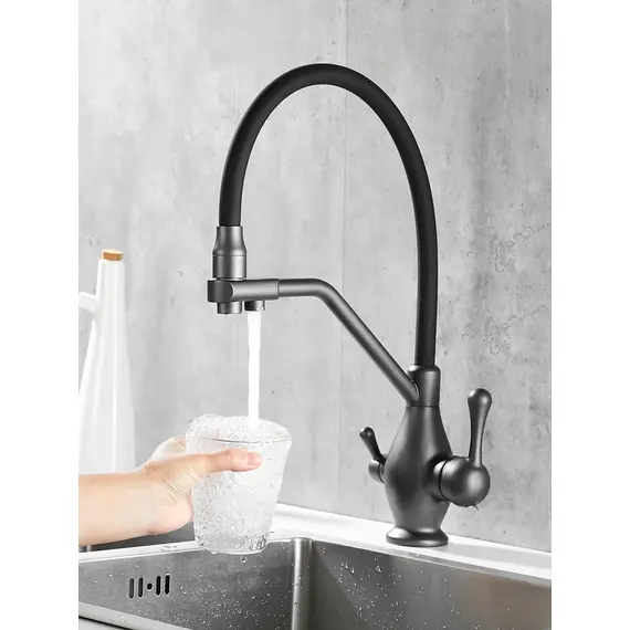 Смеситель для кухни с гибким изливом и фильтром Rose R858Y, изображение 7