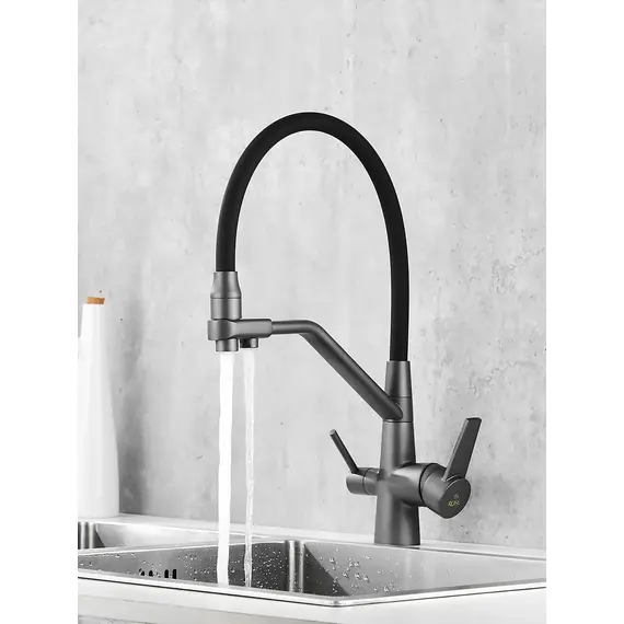 Смеситель для кухни с гибким изливом и фильтром Rose R558Y, изображение 7
