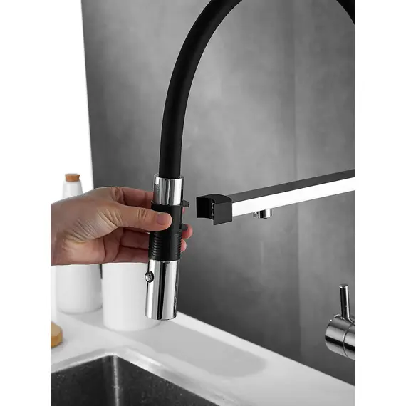 Смеситель для кухни с гибким изливом и фильтром Rose R958, изображение 7