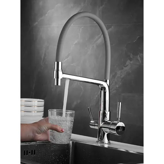Смеситель для кухни с гибким изливом и фильтром Rose R658, изображение 7