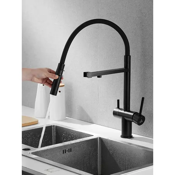 Смеситель для кухни с гибким изливом и фильтром Rose R958H, изображение 7