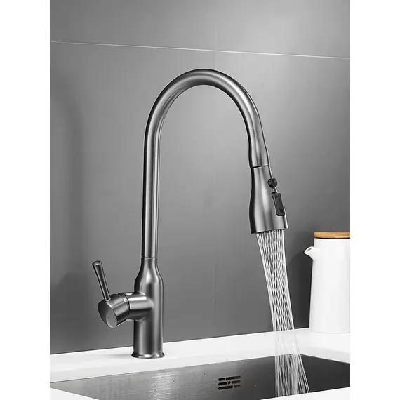 Однорычажный смеситель для кухни с выдвижной лейкой Shevanik S163T, изображение 7