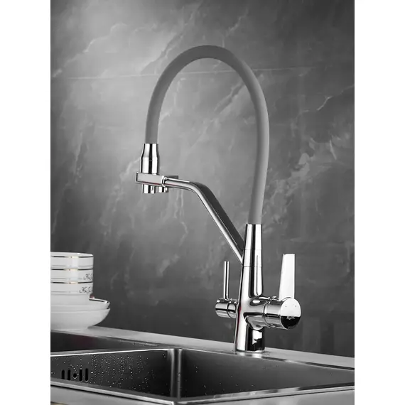 Смеситель для кухни с гибким изливом и фильтром Rose R558, изображение 8