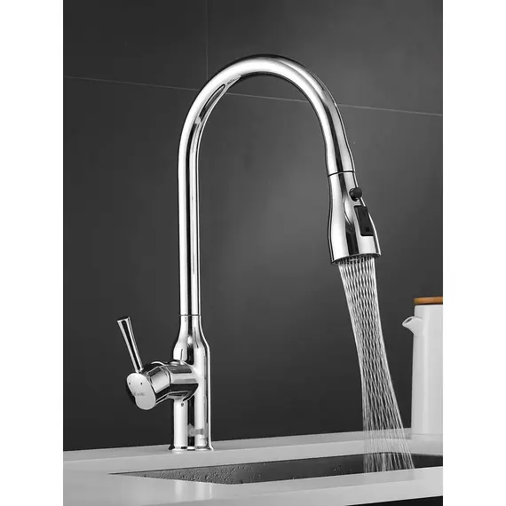 Однорычажный смеситель для кухни с выдвижной лейкой Shevanik S163, изображение 8