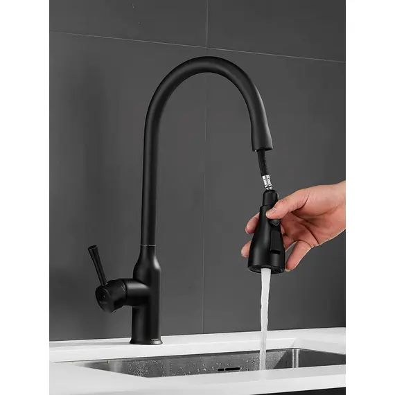 Однорычажный смеситель для кухни с выдвижной лейкой Shevanik S163H, изображение 8