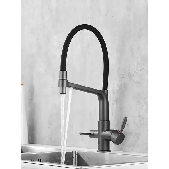 Смеситель для кухни с гибким изливом и фильтром Rose R658Y, изображение 8