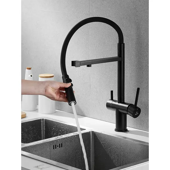 Смеситель для кухни с гибким изливом и фильтром Rose R958H, изображение 8