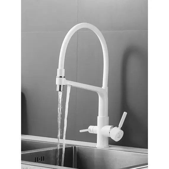 Смеситель для кухни с гибким изливом и фильтром Rose R658C, изображение 8