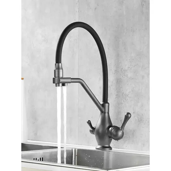 Смеситель для кухни с гибким изливом и фильтром Rose R858Y, изображение 8