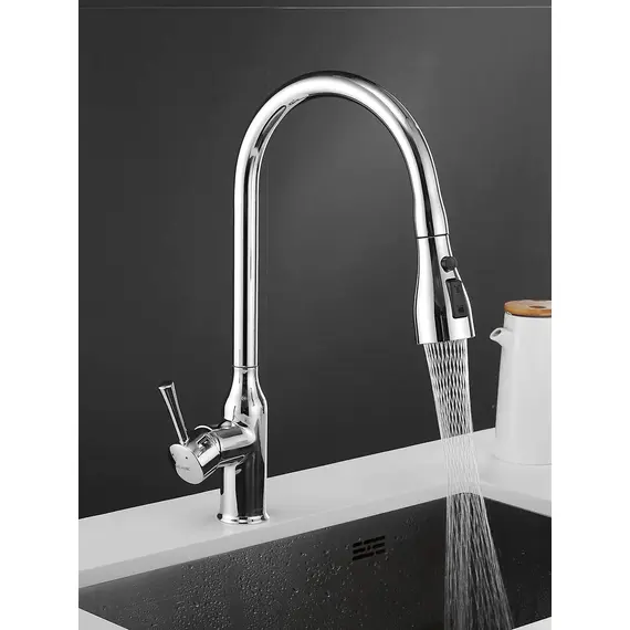 Однорычажный смеситель для кухни с выдвижной лейкой Shevanik S163, изображение 9