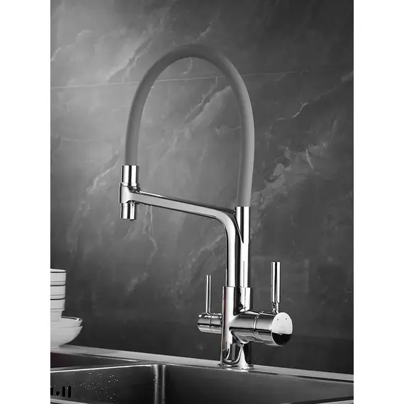 Смеситель для кухни с гибким изливом и фильтром Rose R658, изображение 9