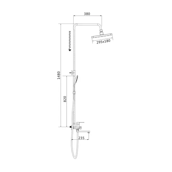 Душевая система с тропическим душем и смесителем Shevanik S8136F, изображение 21