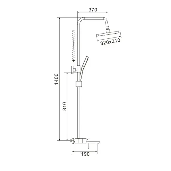 Душевая система с тропическим душем и смесителем Shevanik S6836H, изображение 29