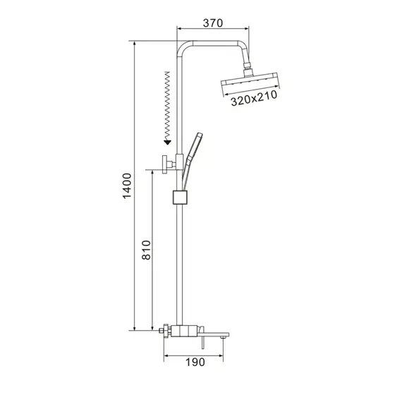 Душевая система с тропическим душем и смесителем Shevanik S6836, изображение 29