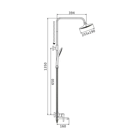 Душевая система с тропическим душем и смесителем Shevanik S6036F, изображение 29