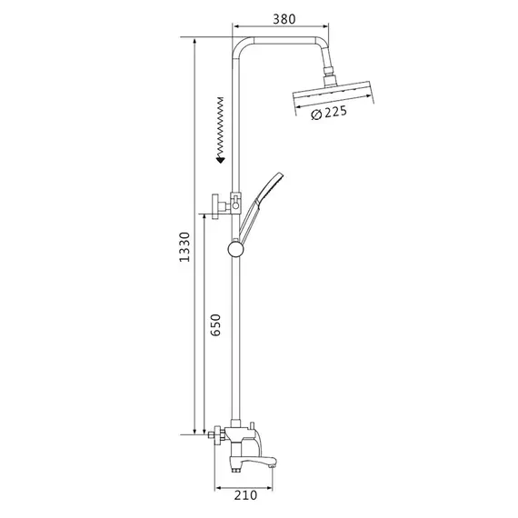 Душевая система с тропическим душем и смесителем Shevanik S9436, изображение 2