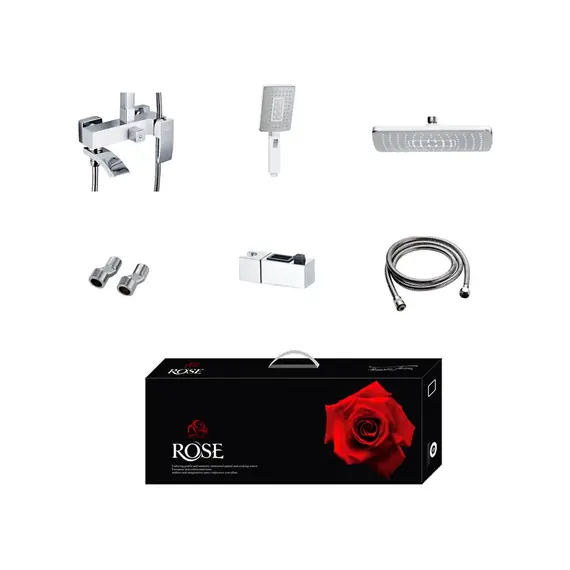 Душевая система с тропическим душем и смесителем Rose R1556F, изображение 2